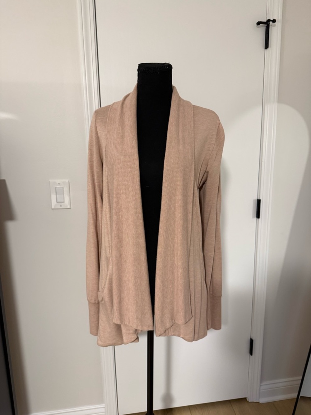 Athleta Light Pink Open-Front Cardigan